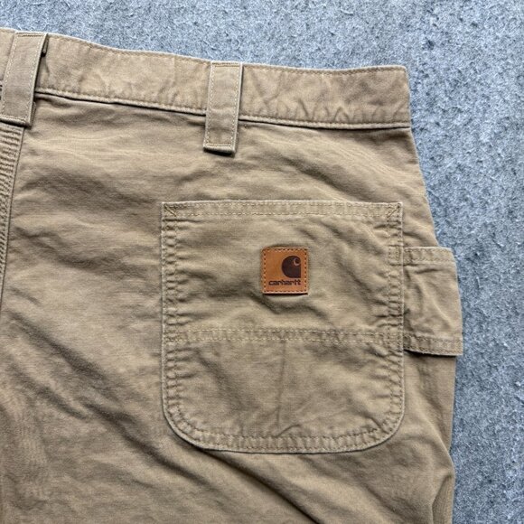 Carhartt Carpenter Pants Men 42 x 32 Beige Canvas Original Dungaree Fit B151 - Picture 7 of 16